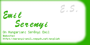 emil serenyi business card